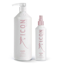 ICON Cure Pack: Shampoo e Spray Rivitalizzante per Capelli Fini